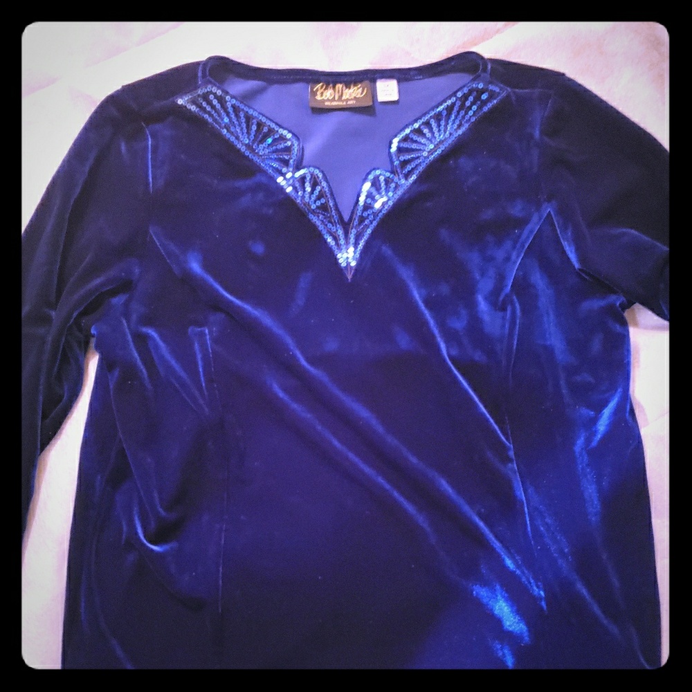 Bob Mackie velor blouse